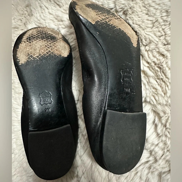 Tory Burch Jolie Leather Ballet Flats Black Size 9 - Picture 8 of 11